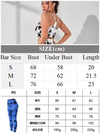 Women’s Tie-Dye Seamless 2-Piece Yoga Set – Workout Bra & Scrunch Butt Leggings