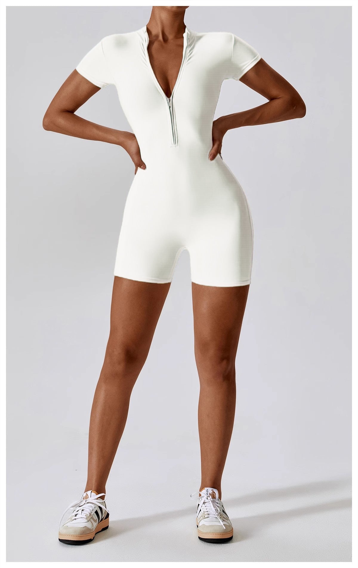 Sports Bodysuit for Women Yoga Zipper Jumpsuits Gym Activewear + plus size