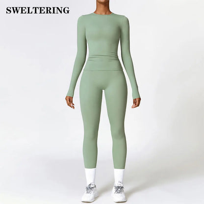 2-Piece Seamless Yoga Set for Women – Sports Bra & Leggings, Quick Dry, Breathable, Gym & Yoga Activewear