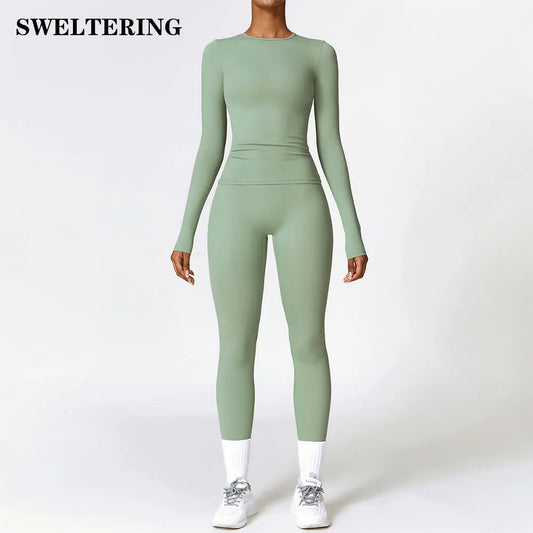 2-Piece Seamless Yoga Set for Women – Sports Bra & Leggings, Quick Dry, Breathable, Gym & Yoga Activewear