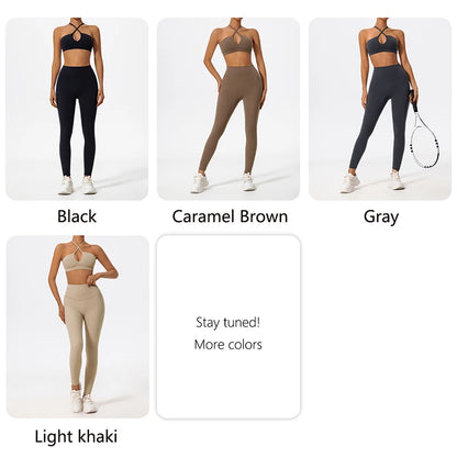 Wellington Two-Piece Women's Sports Set Chest Crossover Yoga Clothes Female Gym Bandeau Sports Bra Suits Sport Outfit For Woman