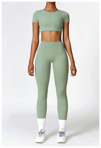 2-Piece Seamless Yoga Set for Women – Sports Bra & Leggings, Quick Dry, Breathable, Gym & Yoga Activewear