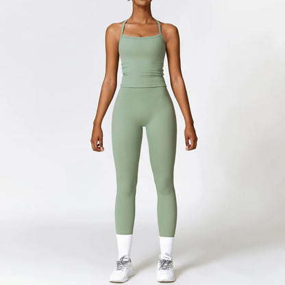 2-Piece Seamless Yoga Set for Women – Sports Bra & Leggings, Quick Dry, Breathable, Gym & Yoga Activewear