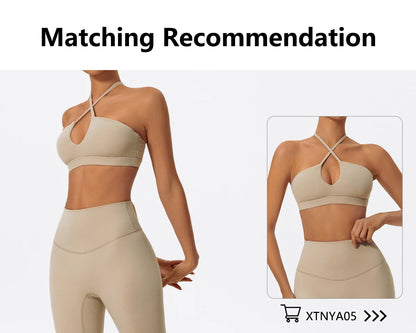 Wellington Two-Piece Women's Sports Set Chest Crossover Yoga Clothes Female Gym Bandeau Sports Bra Suits Sport Outfit For Woman