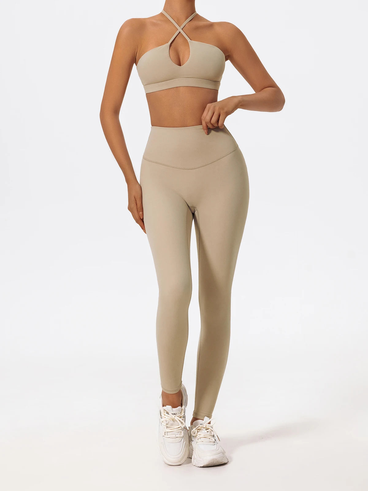 Wellington Two-Piece Women's Sports Set Chest Crossover Yoga Clothes Female Gym Bandeau Sports Bra Suits Sport Outfit For Woman