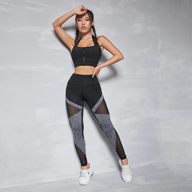 Women’s Mesh Spliced Booty Lifting Leggings – High Waist, Quick-Dry, Breathable Yoga & Gym Pants – Polyester Spandex, Ankle-Length, Spring/Summer Activewear