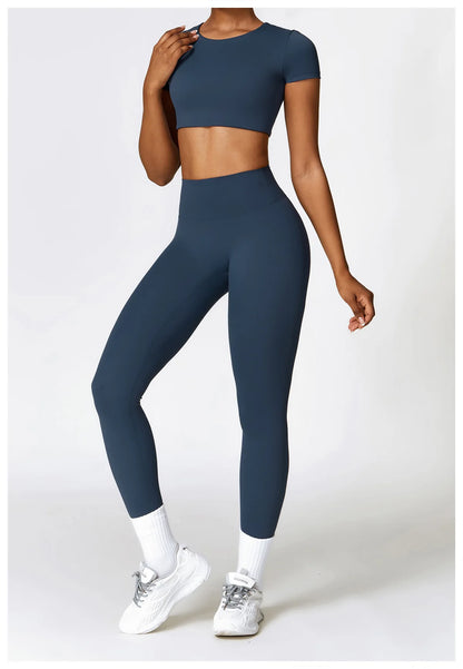 2-Piece Seamless Yoga Set for Women – Sports Bra & Leggings, Quick Dry, Breathable, Gym & Yoga Activewear