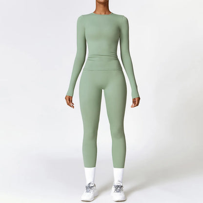 2-Piece Seamless Yoga Set for Women – Sports Bra & Leggings, Quick Dry, Breathable, Gym & Yoga Activewear