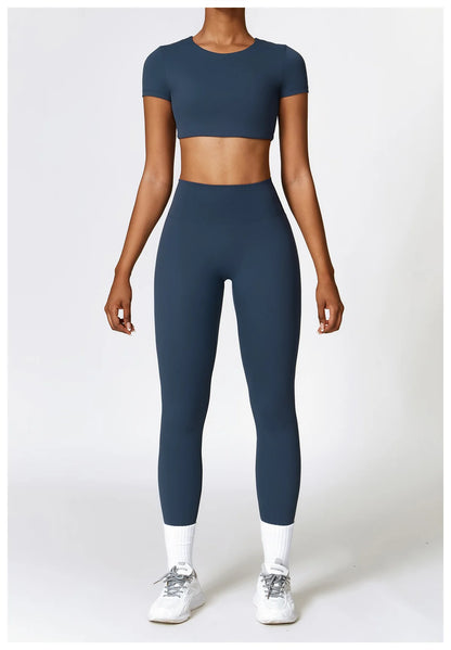 2-Piece Seamless Yoga Set for Women – Sports Bra & Leggings, Quick Dry, Breathable, Gym & Yoga Activewear
