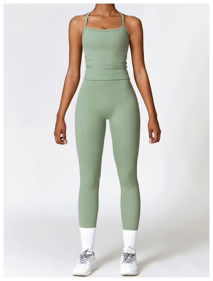 2-Piece Seamless Yoga Set for Women – Sports Bra & Leggings, Quick Dry, Breathable, Gym & Yoga Activewear