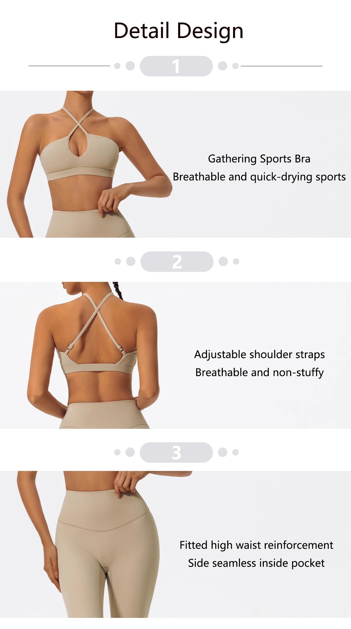 Wellington Two-Piece Women's Sports Set Chest Crossover Yoga Clothes Female Gym Bandeau Sports Bra Suits Sport Outfit For Woman
