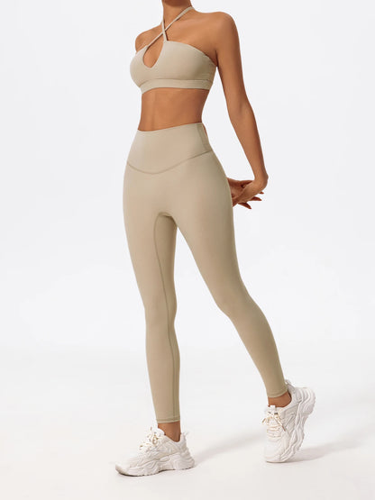 Wellington Two-Piece Women's Sports Set Chest Crossover Yoga Clothes Female Gym Bandeau Sports Bra Suits Sport Outfit For Woman