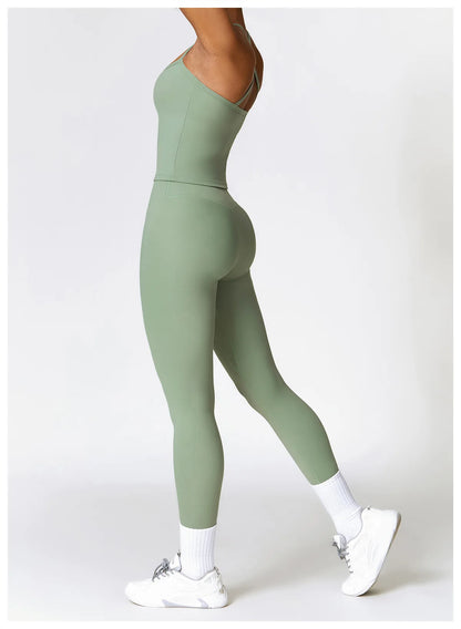 2-Piece Seamless Yoga Set for Women – Sports Bra & Leggings, Quick Dry, Breathable, Gym & Yoga Activewear