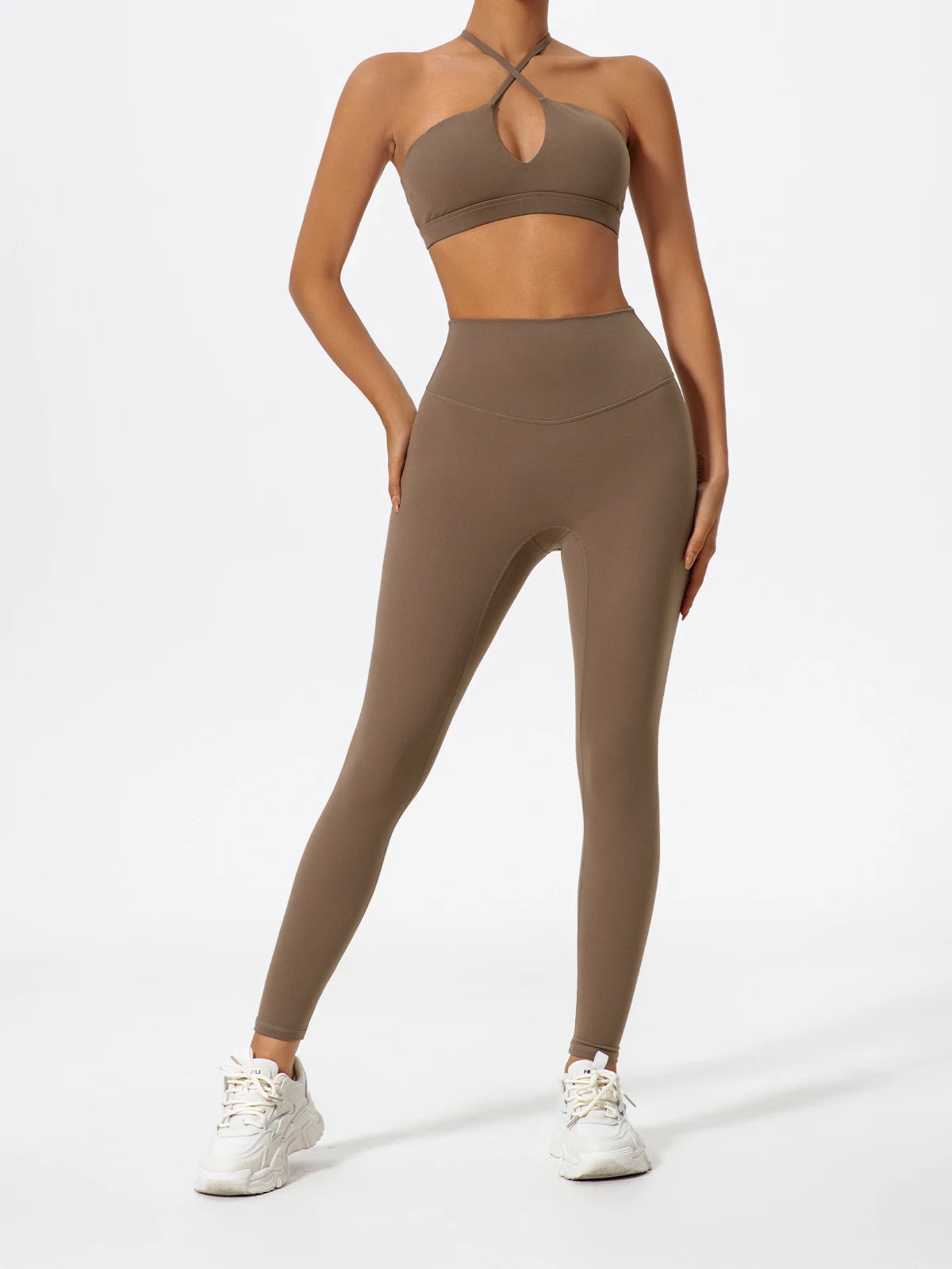 Wellington Two-Piece Women's Sports Set Chest Crossover Yoga Clothes Female Gym Bandeau Sports Bra Suits Sport Outfit For Woman