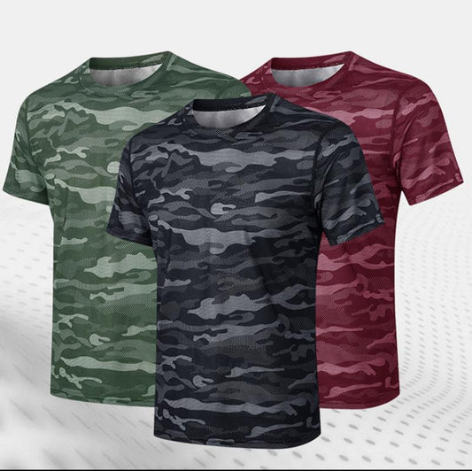 Polyester Quick Dry Men Quick Dry Tops, loose & breathable printed camouflage MT511