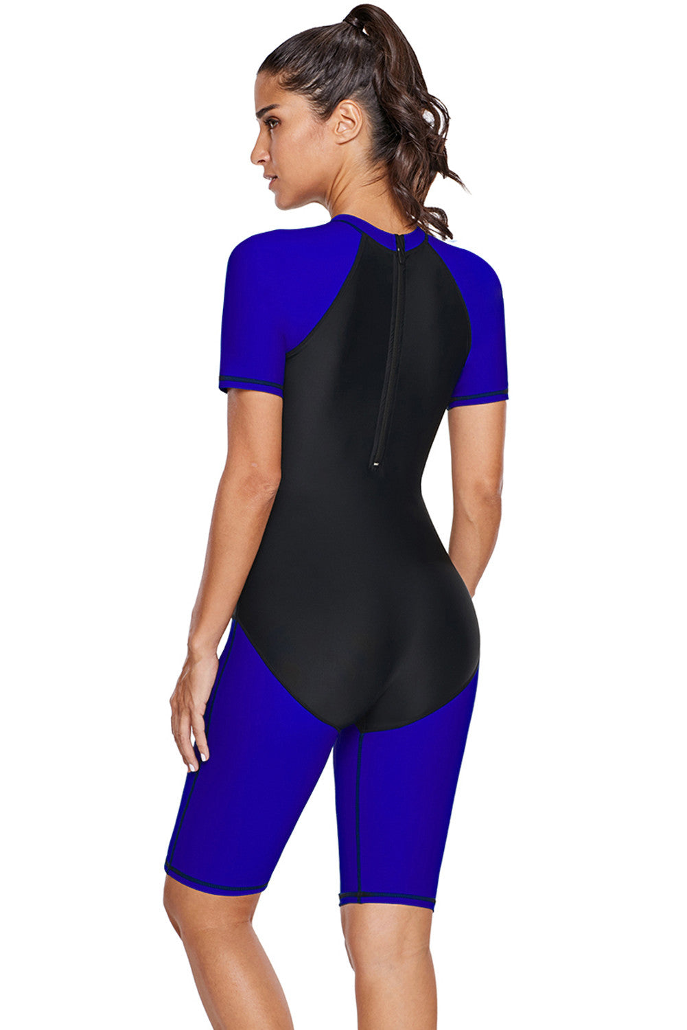 Blue Black Colorblock Water Sport Suit JP655